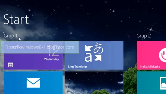 Cara Membuat dan Menamai Grup di Start Screen Windows 8.1