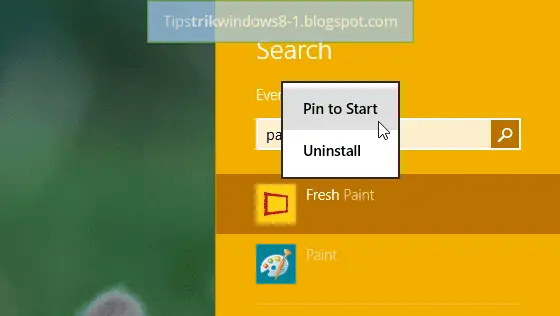 Cara Menambah Tile dan Menghilangkan Tile pada Start Screen Windows 8.1