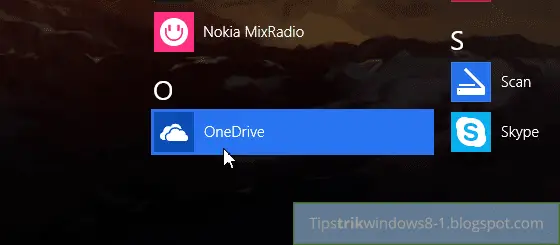 membuka aplikasi onedrive di windows 8.1