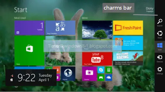 charms bar di windows 8.1