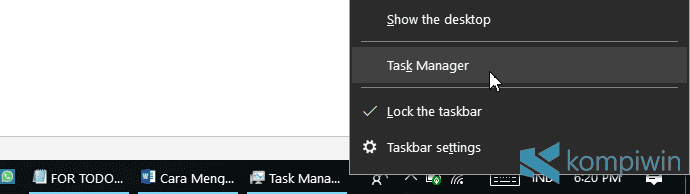 buka task manager untuk end task cpu usage
