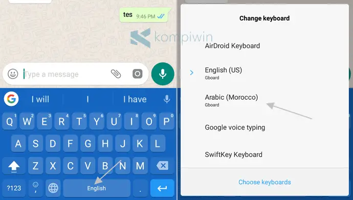 terapkan bahasa keyboard arab android